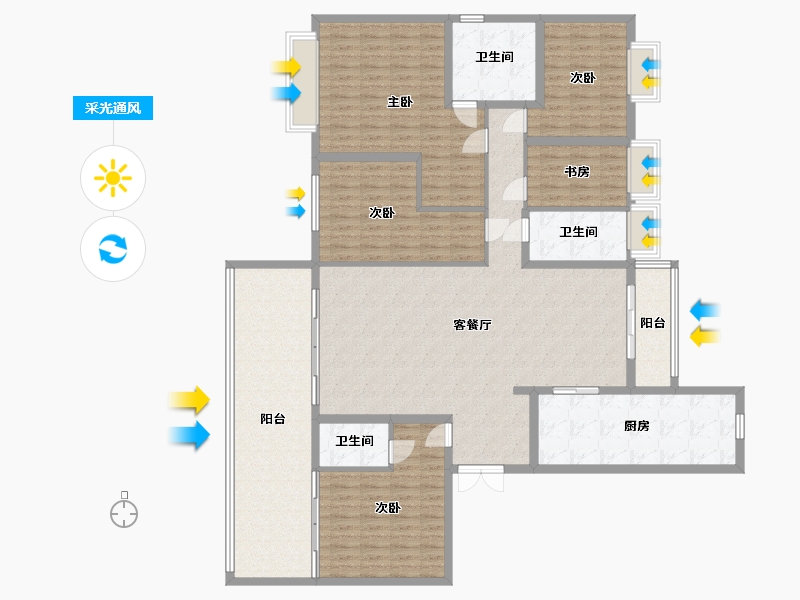 湖南省-衡阳市-常宁碧桂园-190.40-户型库-采光通风