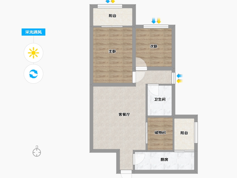 广东省-深圳市-宝莲大厦-58.45-户型库-采光通风