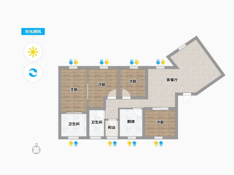 广东省-深圳市-东海花园（一期）-75.53-户型库-采光通风