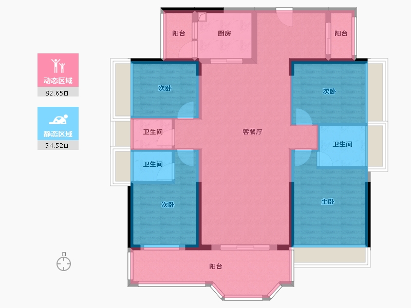 广东省-河源市-霸王花东城国际-124.36-户型库-动静分区