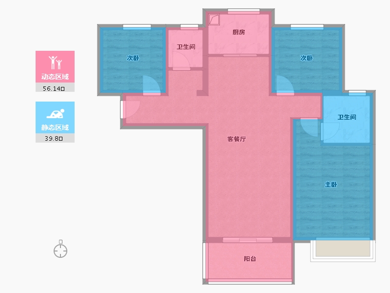 河南省-洛阳市-香榭里畔山-85.00-户型库-动静分区