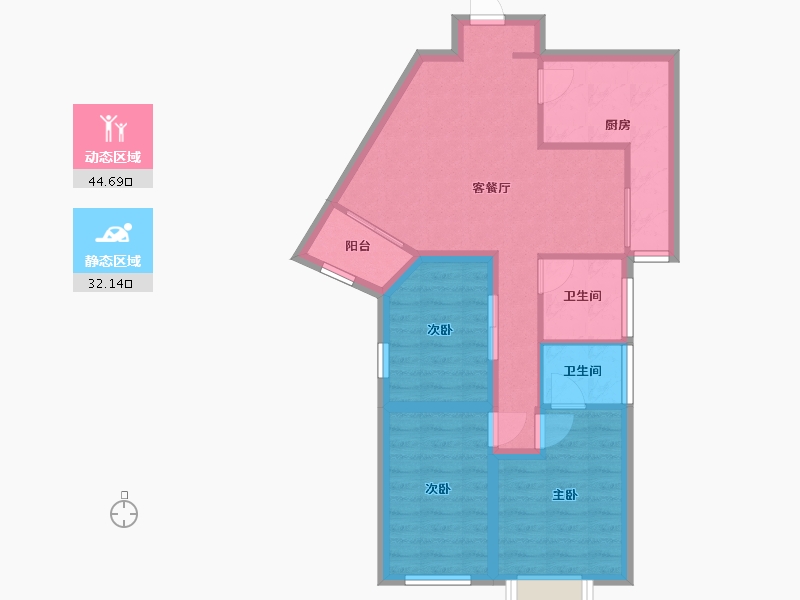 广东省-深圳市-天安高尔夫海景花园(天安高尔夫花园二期)-67.89-户型库-动静分区