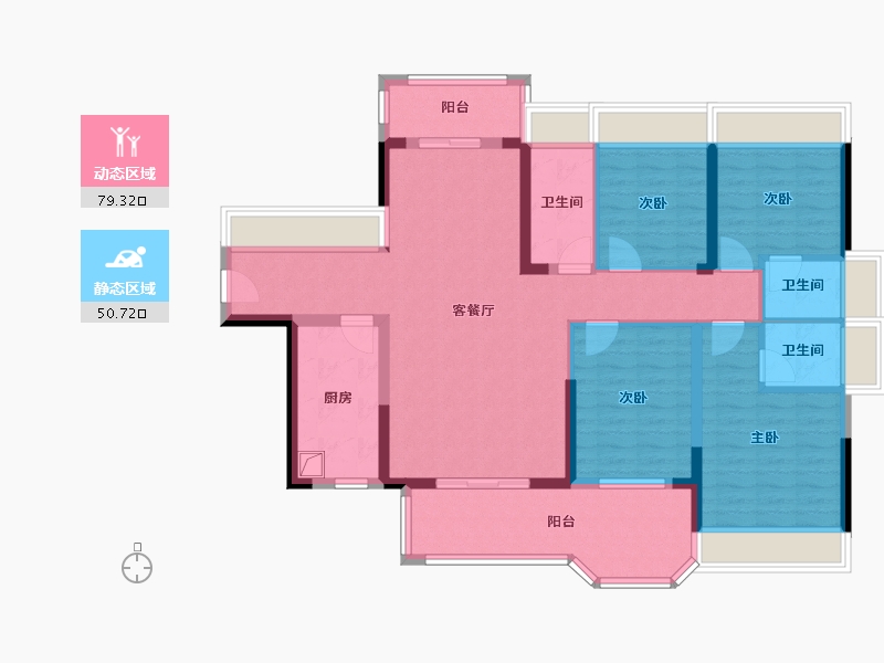 广东省-河源市-霸王花东城国际-119.53-户型库-动静分区