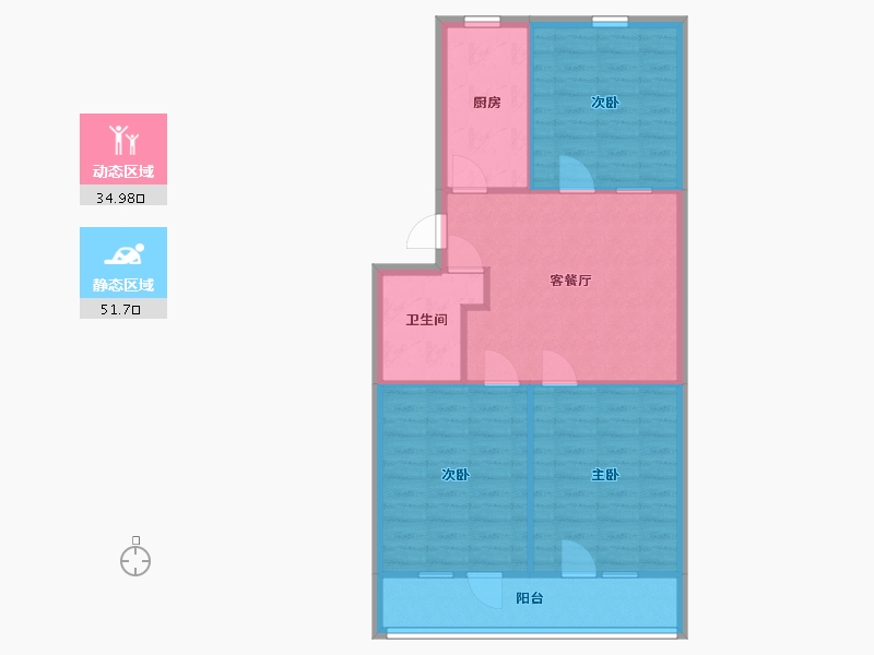 黑龙江省-哈尔滨市-革志小区-60.40-户型库-动静分区