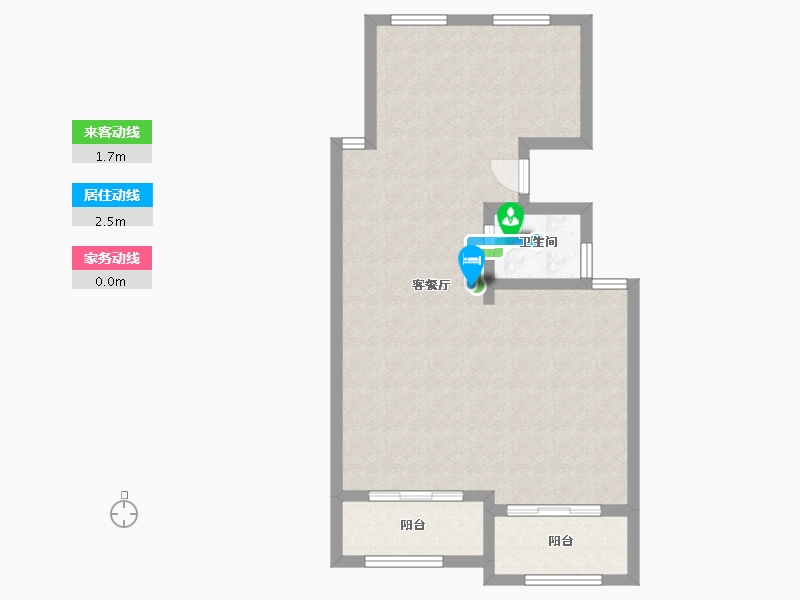 浙江省-杭州市-德信东望府-70.61-户型库-动静线