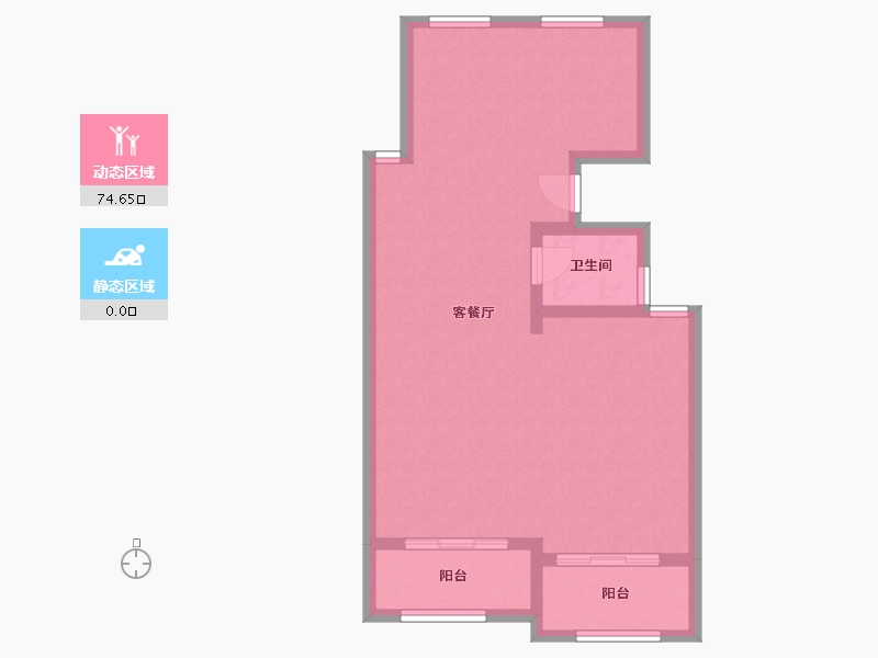 浙江省-杭州市-德信东望府-70.61-户型库-动静分区