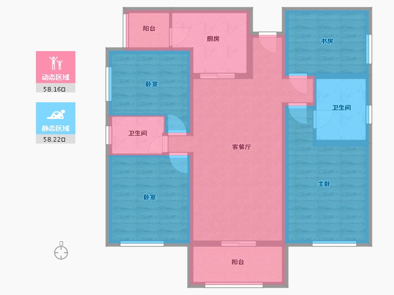 四川省-资阳市-云端金城蓝湾-110.00-户型库-动静分区