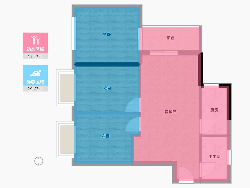 广西壮族自治区-南宁市-公园里-56.00-户型库-动静分区