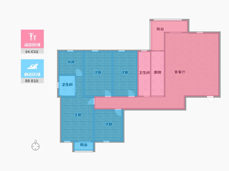 广东省-深圳市-振业翠海花园-166.17-户型库-动静分区