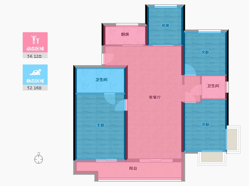 浙江省-宁波市-旭海苑-97.22-户型库-动静分区