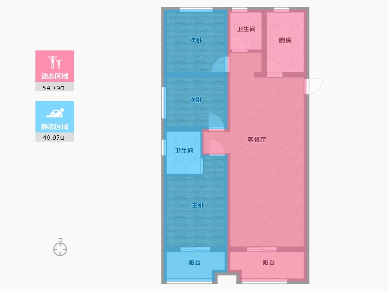 山西省-临汾市-梧桐里-95.20-户型库-动静分区