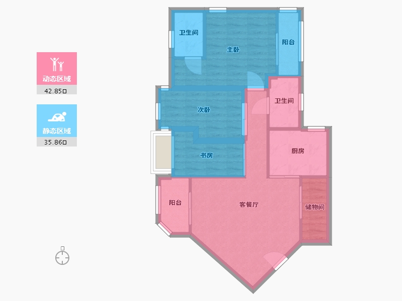 广东省-深圳市-长怡花园-70.05-户型库-动静分区