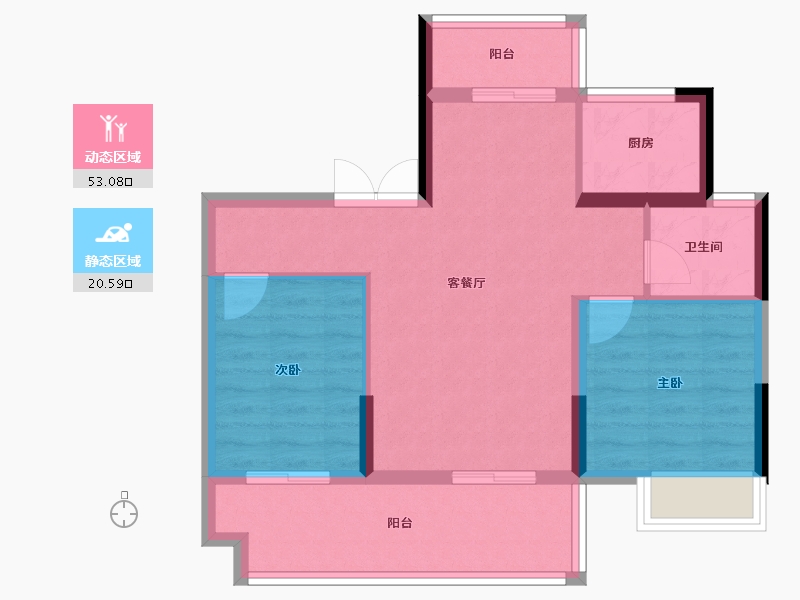 湖北省-随州市-广水花家地-65.63-户型库-动静分区