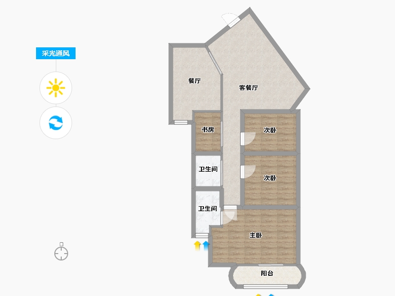 广东省-深圳市-中海华庭-83.82-户型库-采光通风