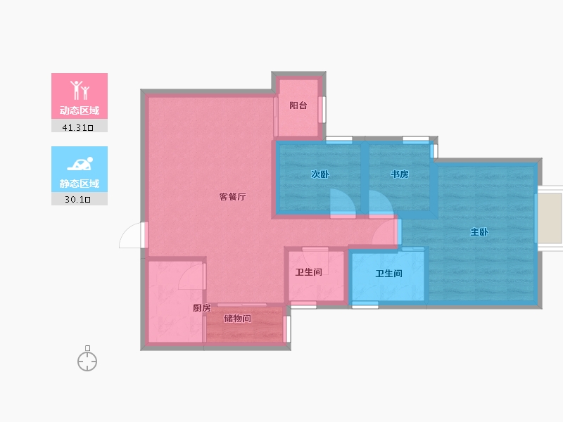 广东省-深圳市-星河雅居-62.62-户型库-动静分区