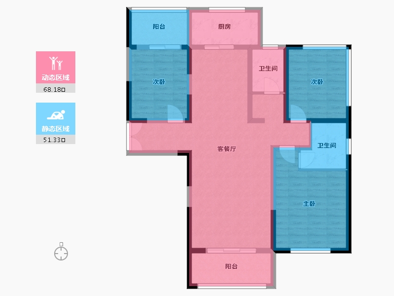 河南省-三门峡市-瑞德学府壹号-106.35-户型库-动静分区