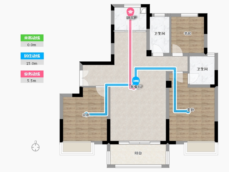 浙江省-嘉兴市-新城花苑二期-100.70-户型库-动静线