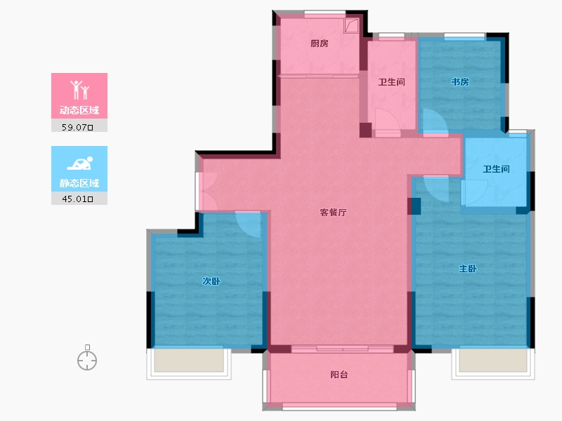 浙江省-嘉兴市-新城花苑二期-100.70-户型库-动静分区