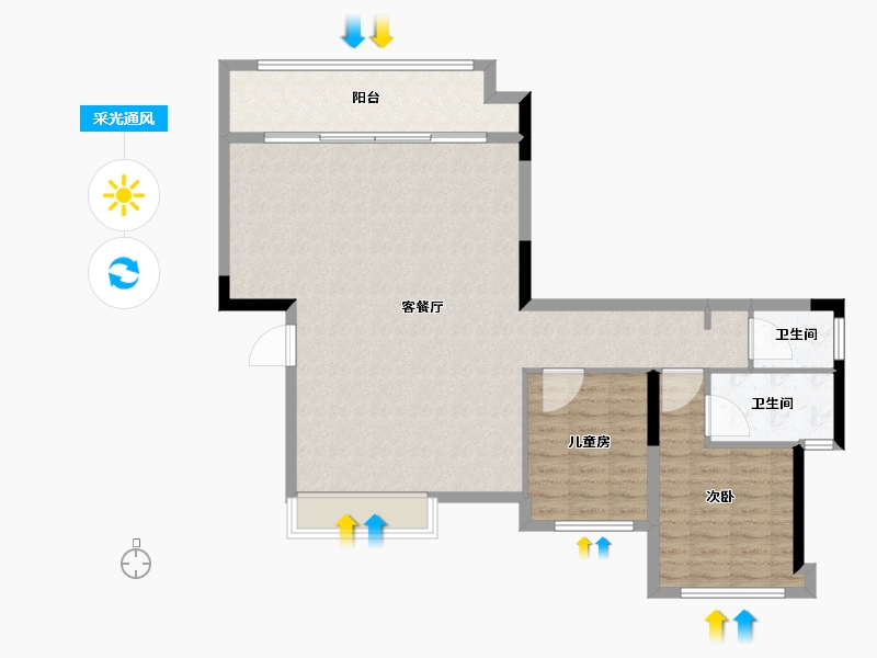 贵州省-贵阳市-保利明玥半山-98.00-户型库-采光通风