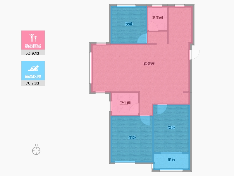 福建省-福州市-世茂云境-84.00-户型库-动静分区