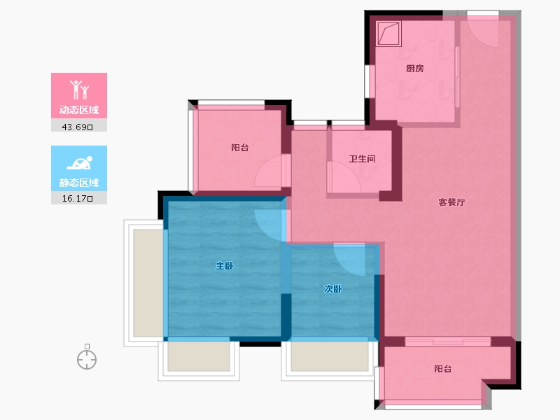 广东省-佛山市-保利时光印象-55.13-户型库-动静分区