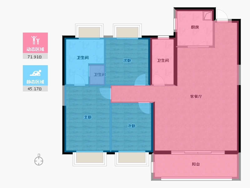 云南省-昆明市-招商依湾郡-114.40-户型库-动静分区