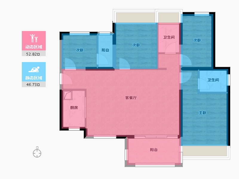 广东省-湛江市-益华海怡湾-85.23-户型库-动静分区