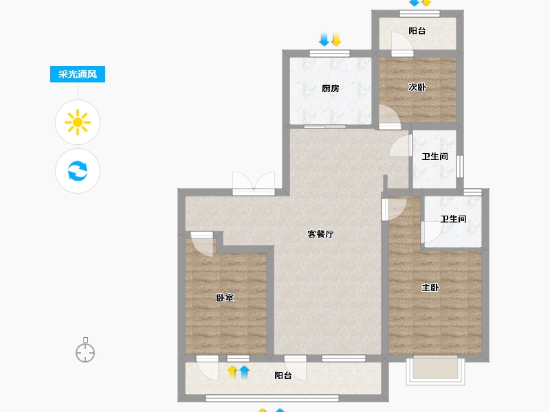 山东省-济宁市-瑞马禧悦-95.32-户型库-采光通风