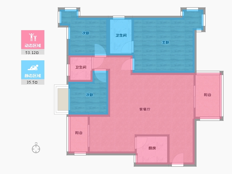 广东省-深圳市-骏皇名居-78.19-户型库-动静分区