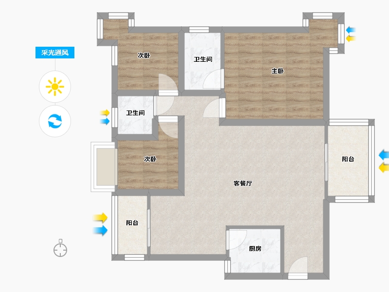 广东省-深圳市-骏皇名居-78.19-户型库-采光通风