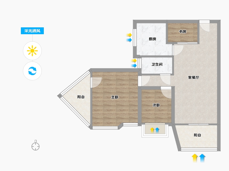 广东省-深圳市-金众香诗美林-64.31-户型库-采光通风