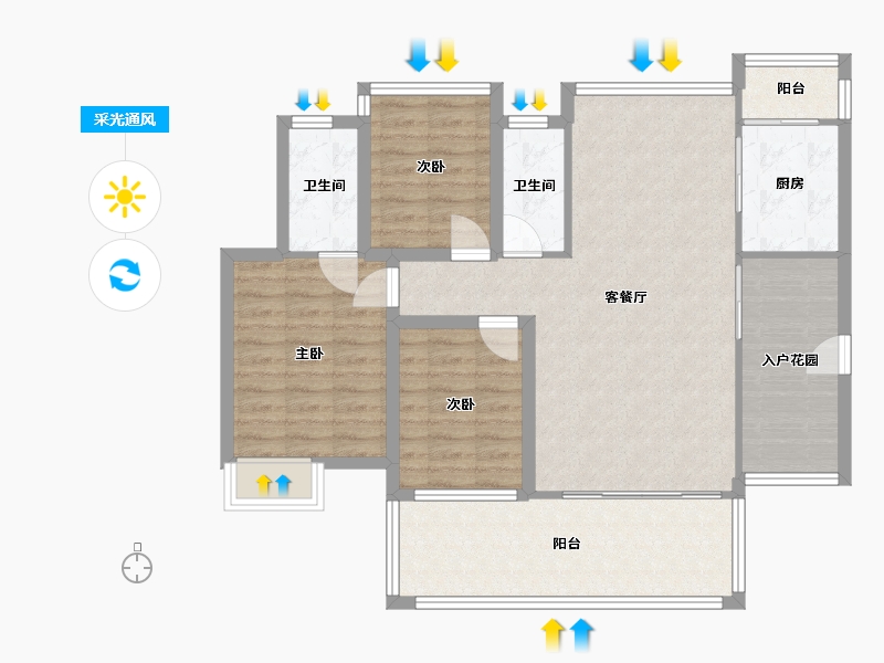 广东省-深圳市-香江东苑-97.57-户型库-采光通风