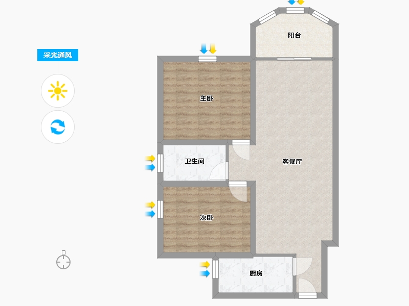 广东省-深圳市-碧华庭居-73.29-户型库-采光通风