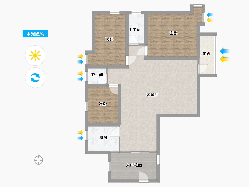 广东省-深圳市-锦龙花园-100.05-户型库-采光通风