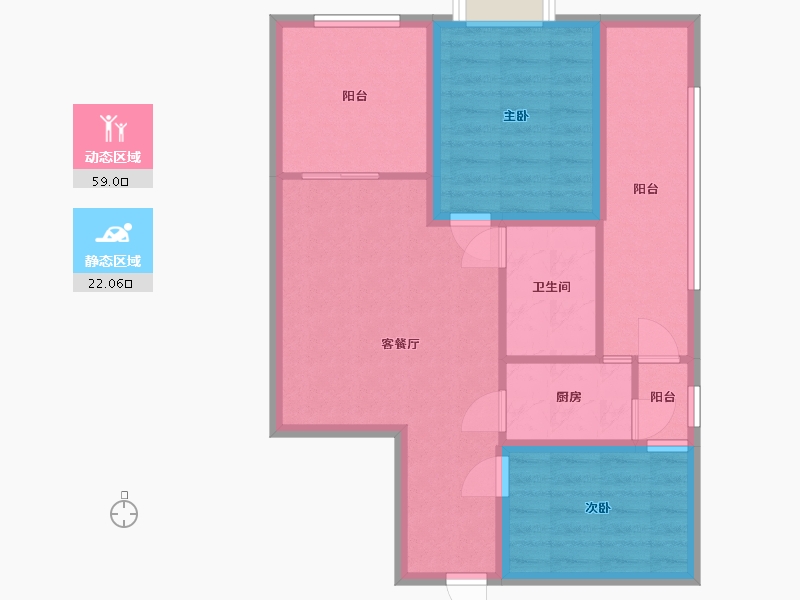 广东省-深圳市-赛格绿茵阁-71.96-户型库-动静分区