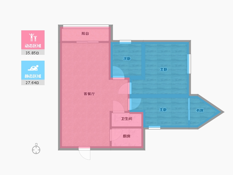 广东省-深圳市-祥云天都世纪-55.80-户型库-动静分区