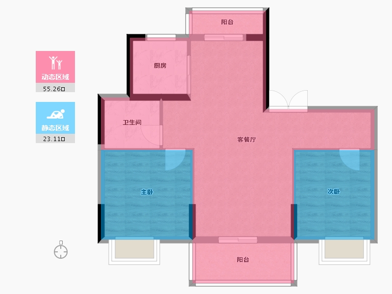 湖北省-随州市-广水花家地-70.48-户型库-动静分区