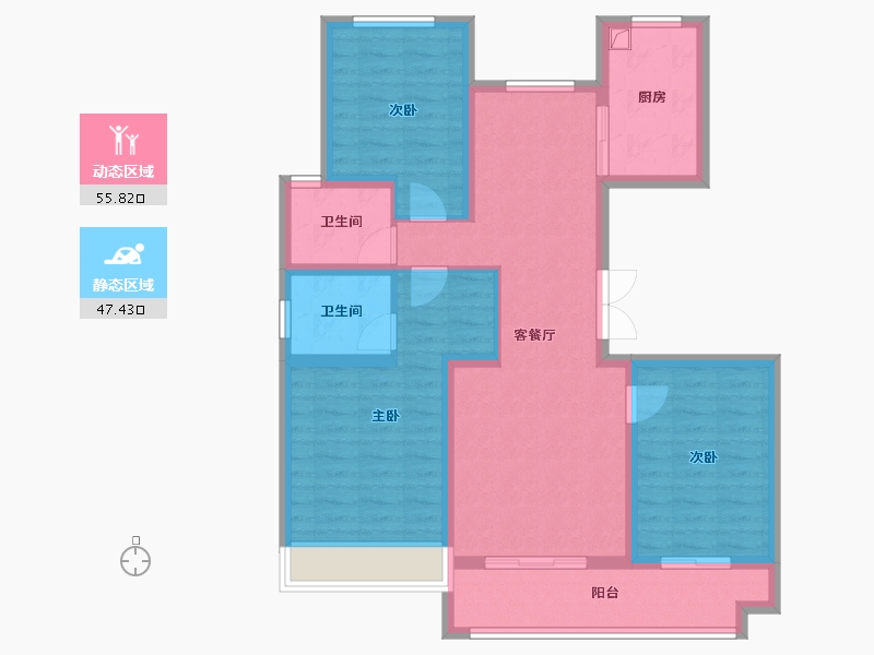 甘肃省-天水市-河与时光-98.94-户型库-动静分区