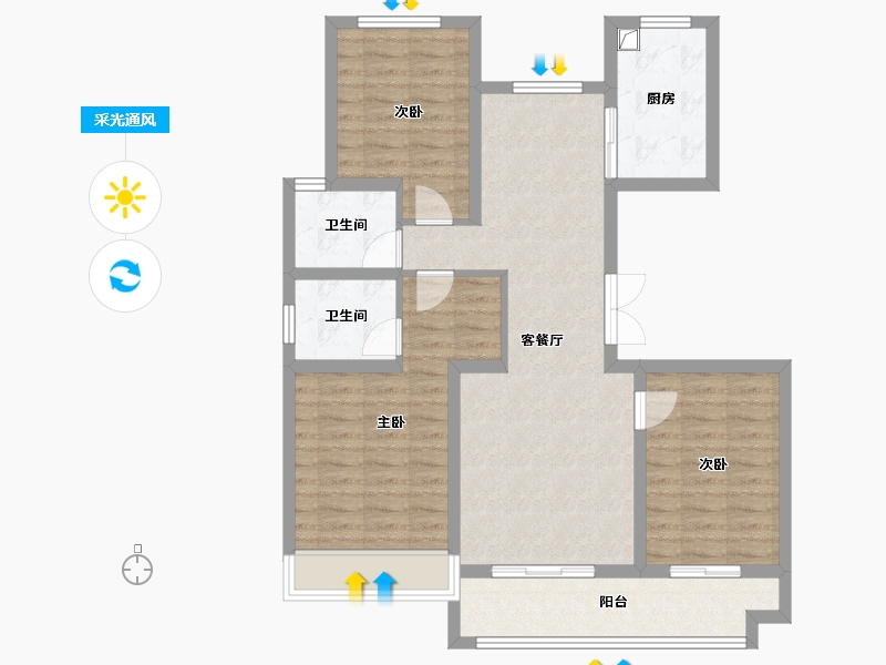 甘肃省-天水市-河与时光-98.94-户型库-采光通风