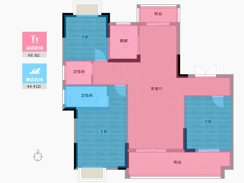 湖北省-随州市-广水花家地-100.42-户型库-动静分区