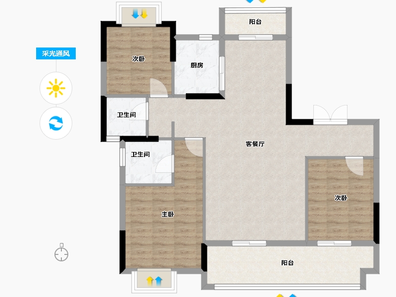 湖北省-随州市-广水花家地-103.54-户型库-采光通风