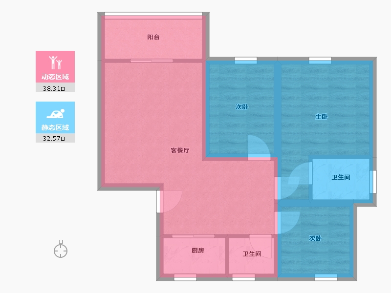 广东省-深圳市-锦州花园-62.55-户型库-动静分区