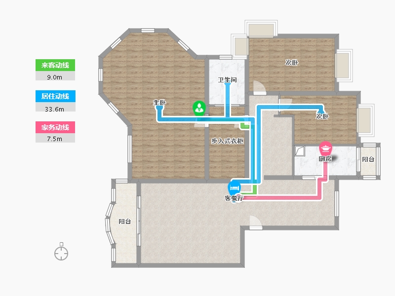 山西省-朔州市-御龙苑-128.00-户型库-动静线