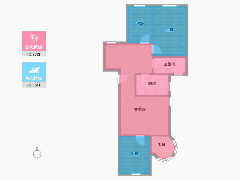 广东省-深圳市-吉莲大厦-62.69-户型库-动静分区