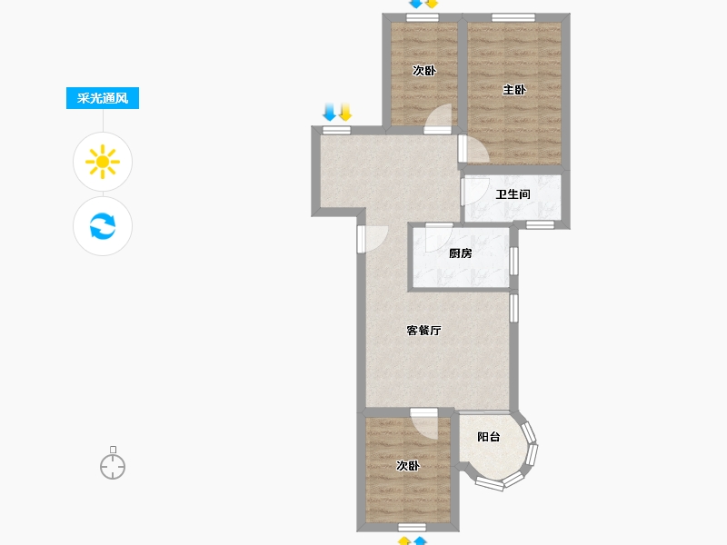 广东省-深圳市-吉莲大厦-62.69-户型库-采光通风