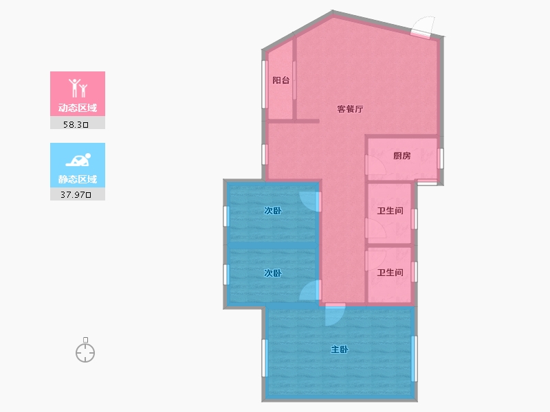 广东省-深圳市-百花公寓二期-86.38-户型库-动静分区