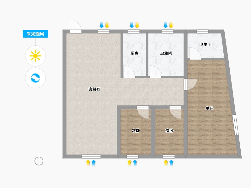 广东省-深圳市-华强花园-88.19-户型库-采光通风