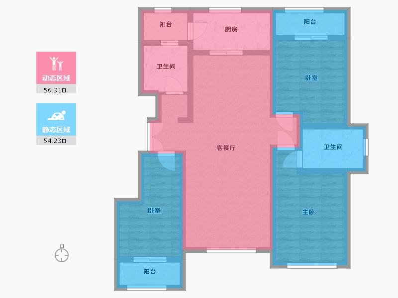 宁夏回族自治区-银川市-公园华府-99.60-户型库-动静分区