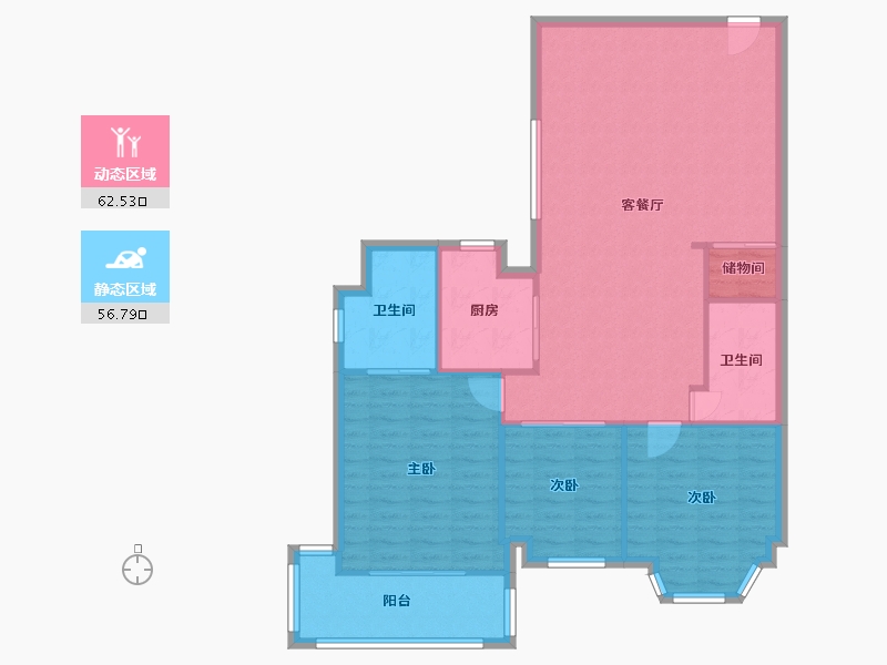 浙江省-温州市-物华大厦-119.20-户型库-动静分区