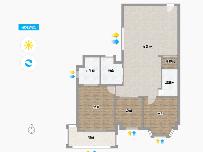 浙江省-温州市-物华大厦-119.20-户型库-采光通风